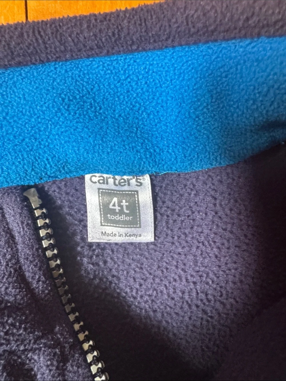 Carter's Navy and Bright Blue Toddler Fleece Zip Jacket kids 4T
